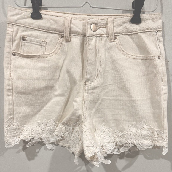 Dex Denim Lace Shorts - Picture 1 of 4